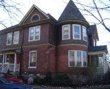Of note is the round  corner turret.; Kayla Jonas, 2008.