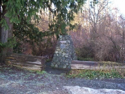 Detail of cairn on road right-of-way, 2009