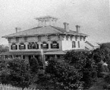 Of note is the belvedere and four symmetrically placed chimneys.; City of London, n.d.