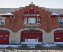 Detail view of the St. Vital Firehall, Winnipeg, 2007; Historic Resources Branch, Manitoba Culture, Heritage and Tourism, 2007