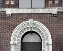 Détail de la Merchants Bank, Winnipeg, 2007; Historic Resources Branch, Manitoba Culture, Heritage and Tourism, 2007