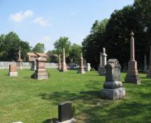 Of note are the monuments, including those of the Switzer family.; Beatrice Tam, 2008.