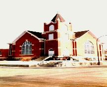 Looking northeast at the main entrance, 2003.; Government of Saskatchewan, James Winkel, 2003.
