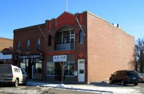 Three quarter view of two-storey building