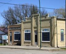 View of the main facade of the Wawanesa Mutual Insurance Company Building, Wawanesa, 2005; Historic Resources Branch, Manitoba Culture, Heritage and Tourism, 2010