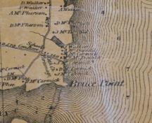 Showing location of cemetery; Lake Map of PEI, 1863