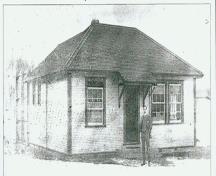 Tom Parsons in front of British Columbia Provincial Police Station, circa 1913; City of Terrace, CoT BCPP 001, circa 1913