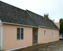 View of the side elevation of the Courier Publishing Company Building, Crystal City, 2005; Historic Resources Branch, Manitoba Culture, Heritage and Tourism, 2005