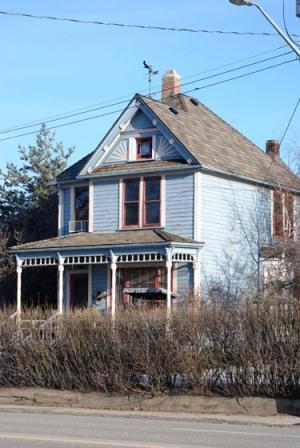 Oblique view of front elevation, 2009