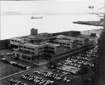 View of the Champlain Maritime Station, showing its large scale, modern design and prominent location, 1998.; Patri-Arch, 1998.