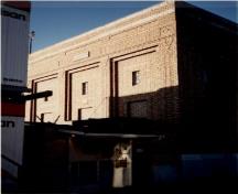View of the Transformer House, showing the decorative brickwork, 1991.; Travaux publics Canada / Public Works Canada, 1991.