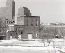 Vue générale de la centrale à vapeur de l'Ottawa Electric Railway Company, 1991.; Agence Parcs Canada / Parks Canada Agency, E. Tumak, 1991.