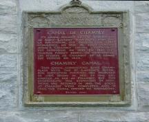 General view of Chambly Canal, showing the plaque, 2002.; Parks Canada Agency / Agence Parcs Canada, 2002.