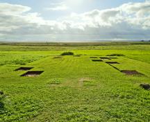 Vue générale du Beaubassin, qui montre l’emplacement de la propriété dans un milieu rural principalement composé de prairies de fauche, de pâturages et de marais.; Parks Canada Agency / Agence Parcs Canada.