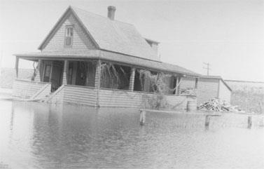 Porter House during spring freshet.