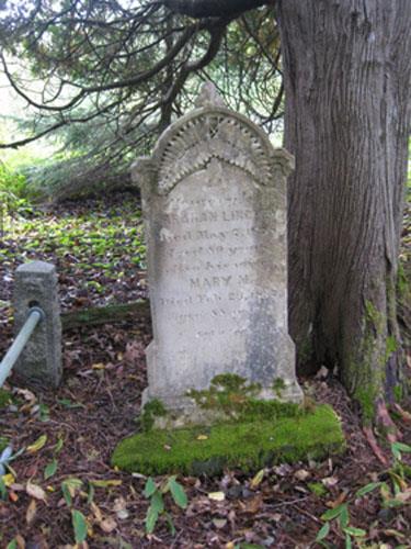 View of stone St. James Anglican Cemetery