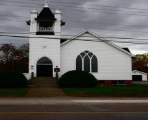 View of the front facade of the Westfield United Church.; Grand Bay-Westfield