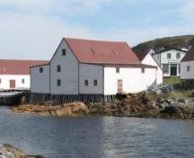 View from the water of the Salt Store, Battle Harbour, NL.; © HFNL 2013 