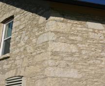 Stonework detail of the Rockwood Registry Office, Stonewall, 2013; Historic Resources Branch, Manitoba Tourism, Culture, Heritage, Sport and Consumer Protection, 2014