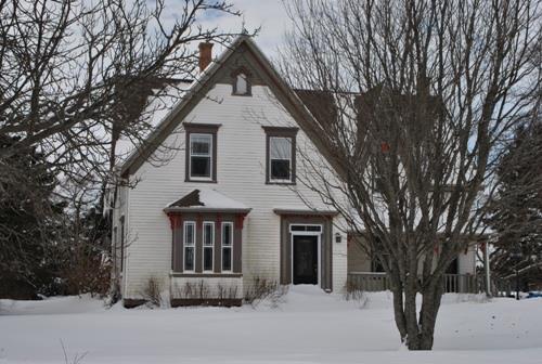 Front elevation with box bay window