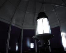 Vue de la lanterne du phare de l'île Verte en fonction; Agence Parcs Canada | Parks Canada Agency, Valérie Busque, 2009.