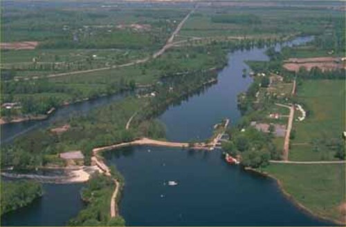Aerial view of the canal