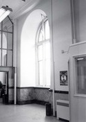 View of a window from the inside of Postal Station 'A', 1983.; Parks Canada Agency/Agence Parcs Canada, C. Cameron, 1983.