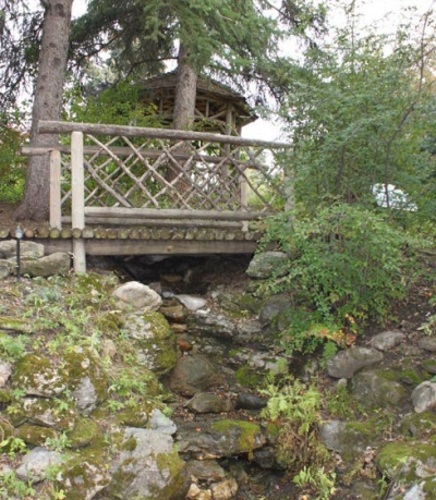 Bridge and gazebo