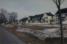 View of a part of the Hydrostone District National Historic Site of Canada, 1993.; Parks Canada Agency / Agence Parcs Canada, 1993.