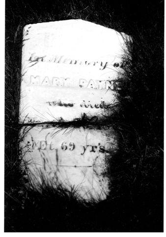 Headstone of first settler, Mary Payne, Cow Head.